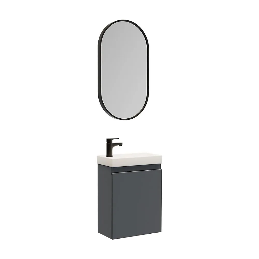 Mob-In Meuble lave-mains LISA + miroir ovale