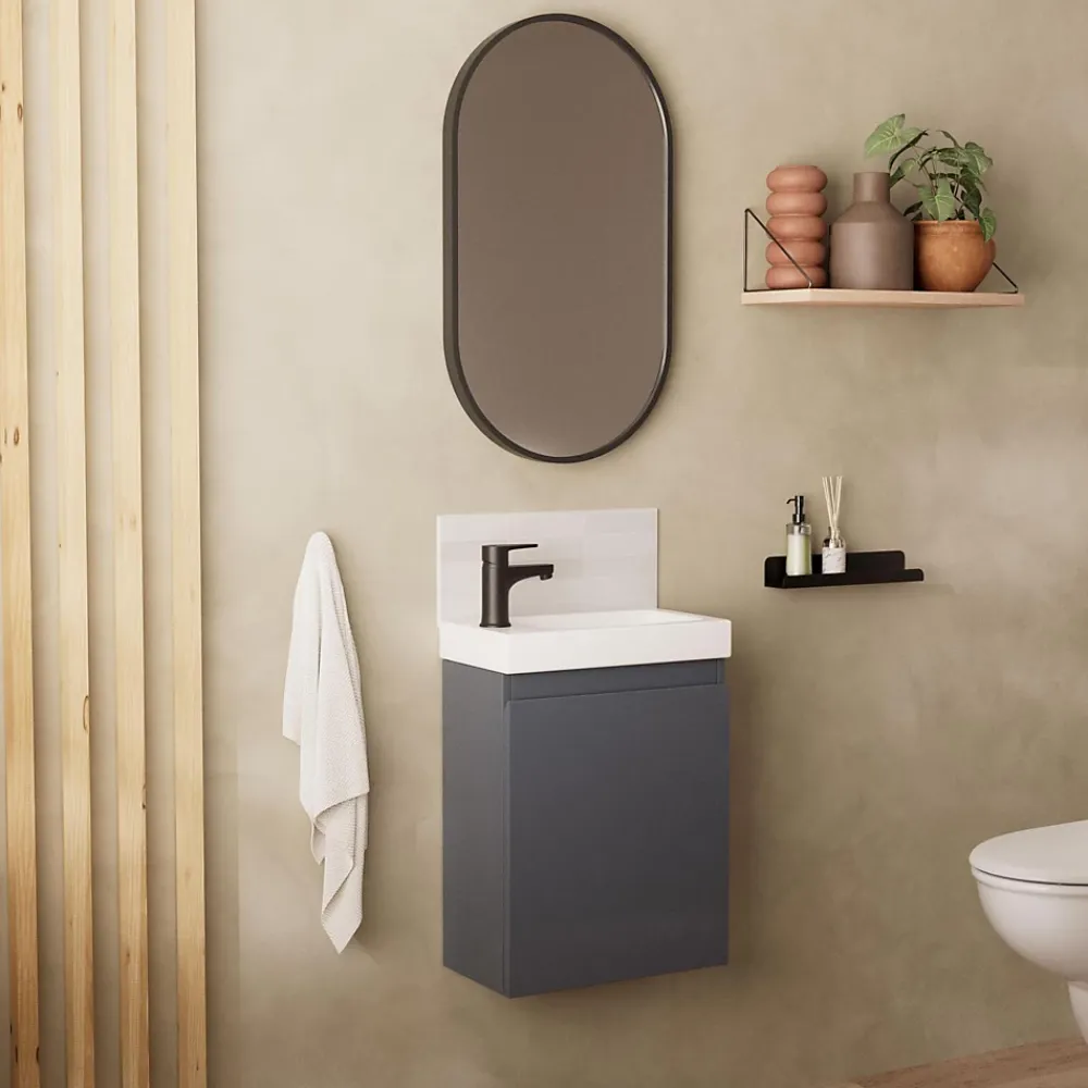 Mob-In Meuble lave-mains LISA + miroir ovale