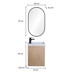 Lave-Mains|Mob-In Meuble lave-mains LISA + miroir ovale