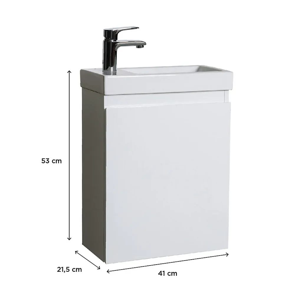 Mob-In Meuble lave-mains LISA + robinet noir