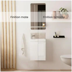 Mob-In Meuble lave-mains LISA + robinet noir