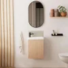 Lave-Mains|Mob-In Meuble lave-mains LISA + robinet noir + miroir ovale