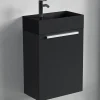 Lave-Mains|Lomazoo Meuble lave-mains noir mat - lavabo noir Bombay - 40cm