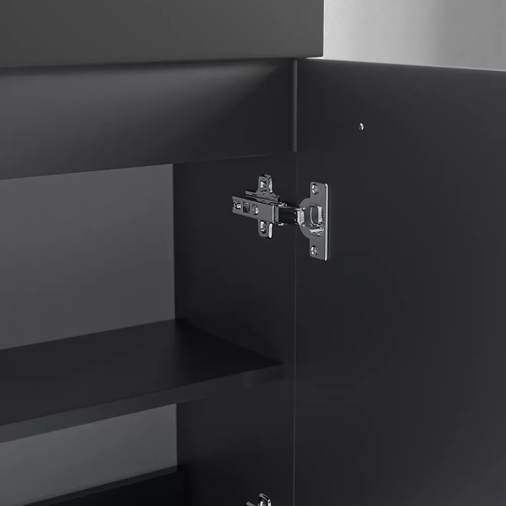 Lave-Mains|Lomazoo Meuble lave-mains noir mat - lavabo noir Bombay - 40cm
