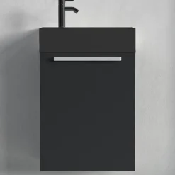 Lave-Mains|Lomazoo Meuble lave-mains noir mat - lavabo noir Bombay - 40cm