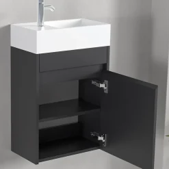 Lave-Mains|Lomazoo Meuble lave-mains noir mat Ibiza - 40cm