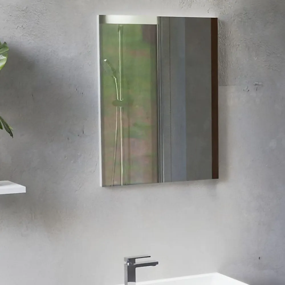 Cuisibane Meuble lave-mains SAFIA avec vasque et miroir - Gris