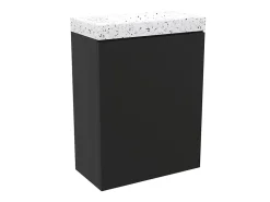 Homesight Meuble lave-mains suspendu noir mat l.44 cm Imandra + plan vasque terrazzo, GoodHome