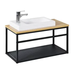 Mob-In Meuble lave-mains WILO grande largeur avec vasque résine 60cm