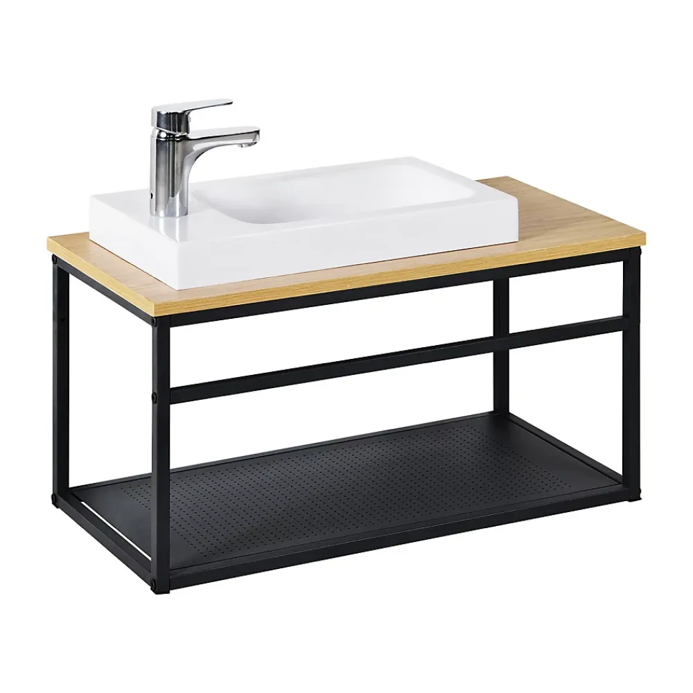 Mob-In Meuble lave-mains WILO grande largeur avec vasque résine 60cm
