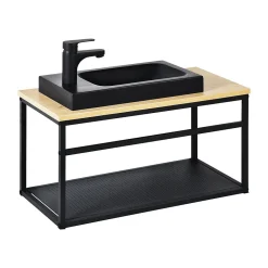 Mob-In Meuble lave-mains WILO grande largeur avec vasque résine 60cm