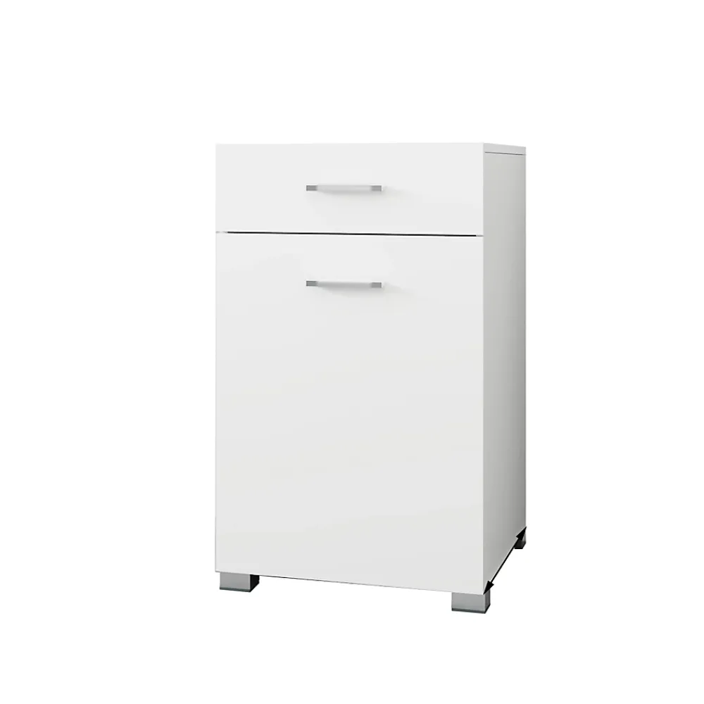 Meuble De Salle De Bains Faible Profondeur|Ml-Design Meuble panier à linge salle de bain armoire toilette MDF mélamine 50x78,5x45 cm