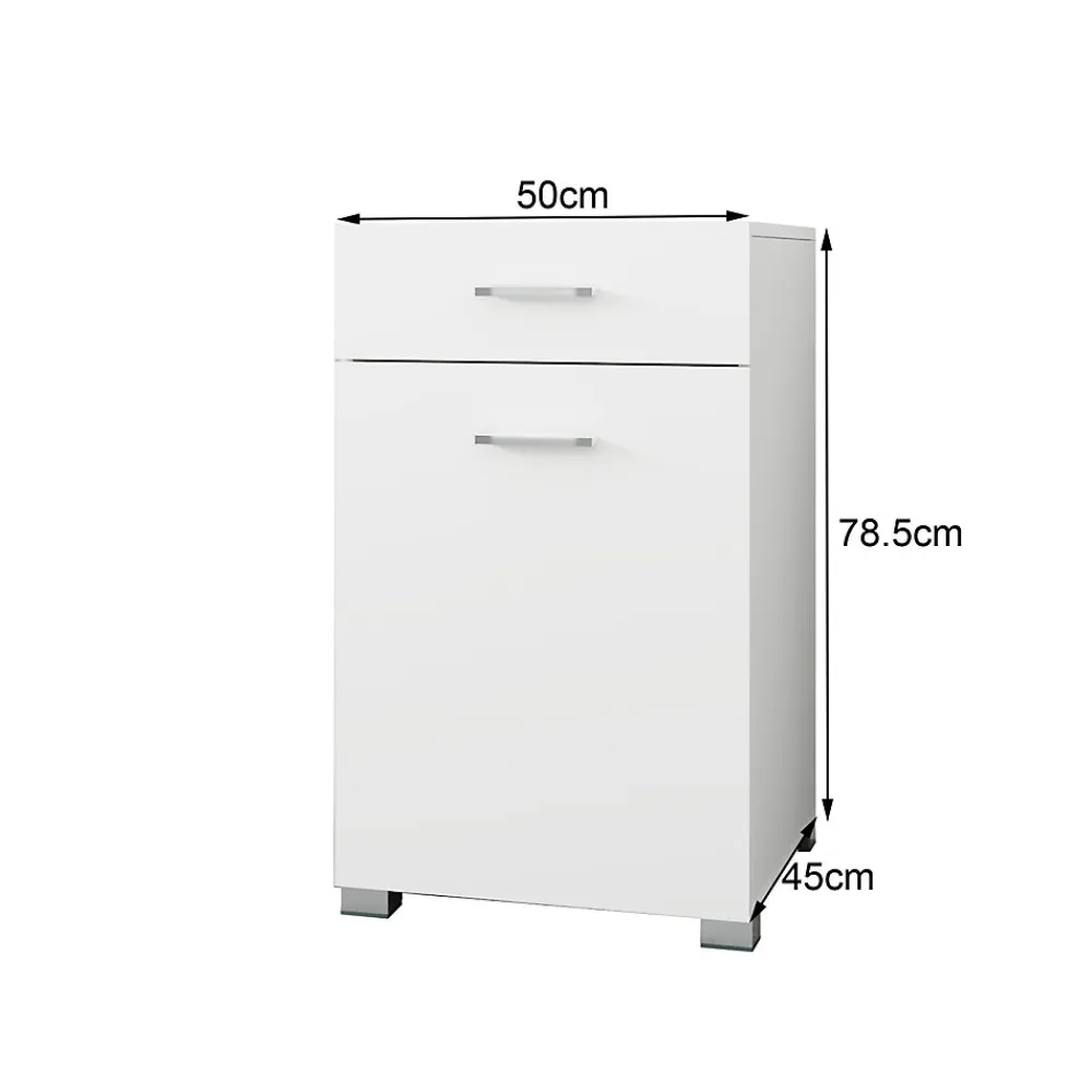 Meuble De Salle De Bains Faible Profondeur|Ml-Design Meuble panier à linge salle de bain armoire toilette MDF mélamine 50x78,5x45 cm