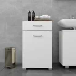 Meuble De Salle De Bains Faible Profondeur|Ml-Design Meuble panier à linge salle de bain armoire toilette MDF mélamine 50x78,5x45 cm