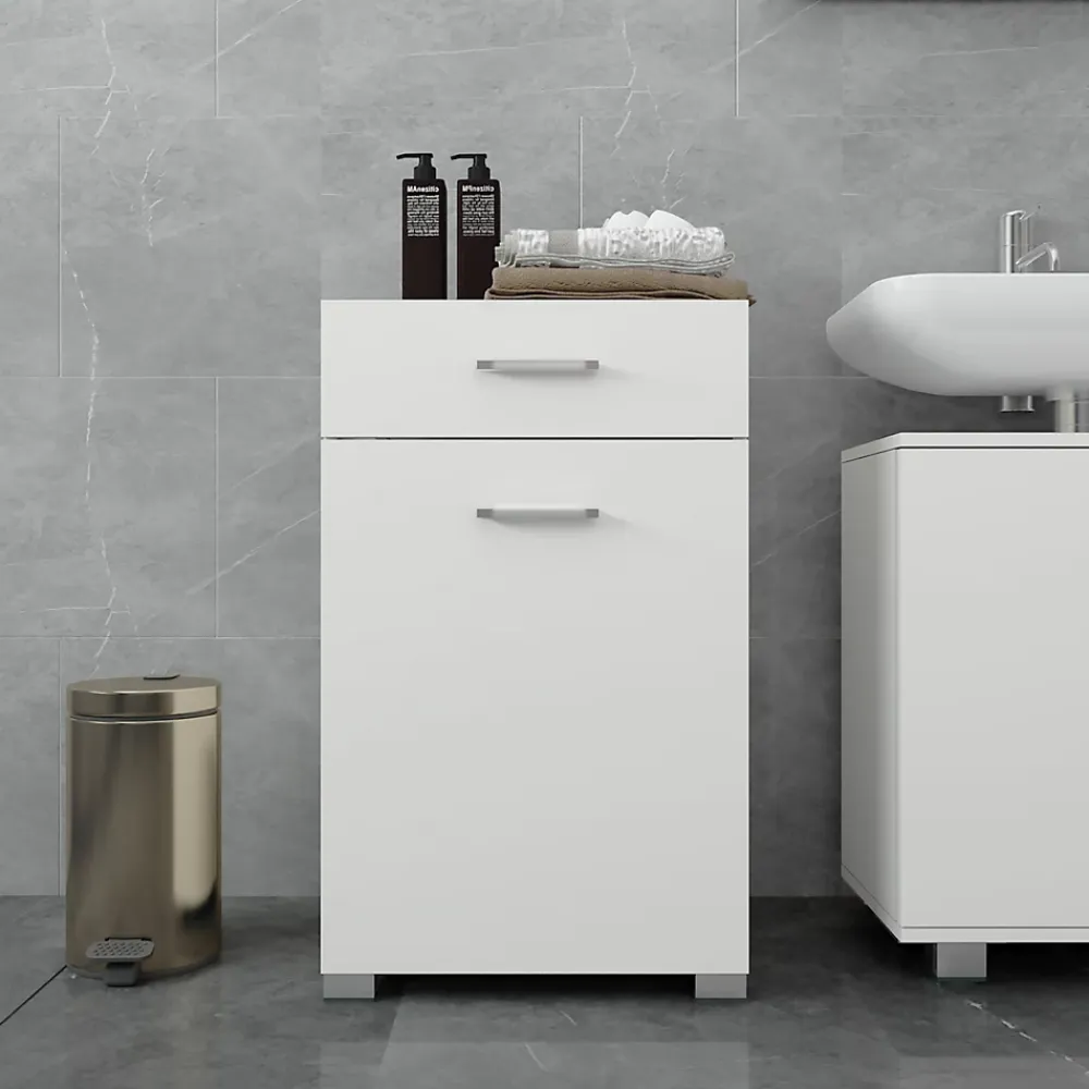 Meuble De Salle De Bains Faible Profondeur|Ml-Design Meuble panier à linge salle de bain armoire toilette MDF mélamine 50x78,5x45 cm