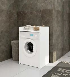 Armoire De Salle De Bains|Akord Furniture Factory Meuble pour lave-linge AKORD FIN Blanche 64 cm 1 étagère 64x50x98 cm