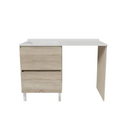 Cuisibane Meuble pour lave-linge IDEA, plan vasque déportée 124 cm x 65 cm- Bois- Vasque à gauche