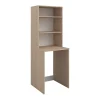 Meuble Buanderie|Vente-unique Meuble pour machine à laver avec étagères - Naturel clair - L65 x H184 cm - ERKANO