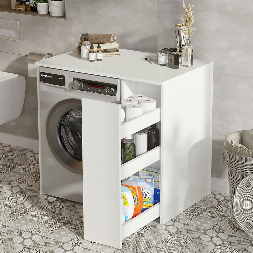 Pier Import Meuble pour machine à laver blanc avec rangement MARFA