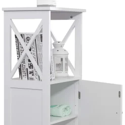 Meuble De Salle De Bains Faible Profondeur|Mobili Rebecca Meuble pour Salle de Bains en MDF Blanc avec étagères Rebecca Mobili