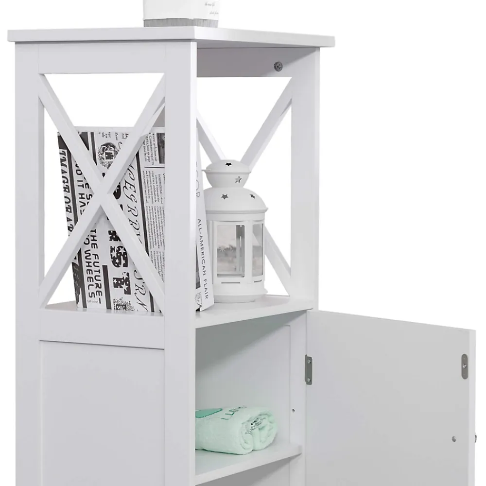 Meuble De Salle De Bains Faible Profondeur|Mobili Rebecca Meuble pour Salle de Bains en MDF Blanc avec étagères Rebecca Mobili