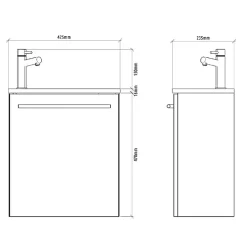 Lave-Mains|Planète Bain Meuble pour wc blanc avec lave mains design noir et mitigeur noir