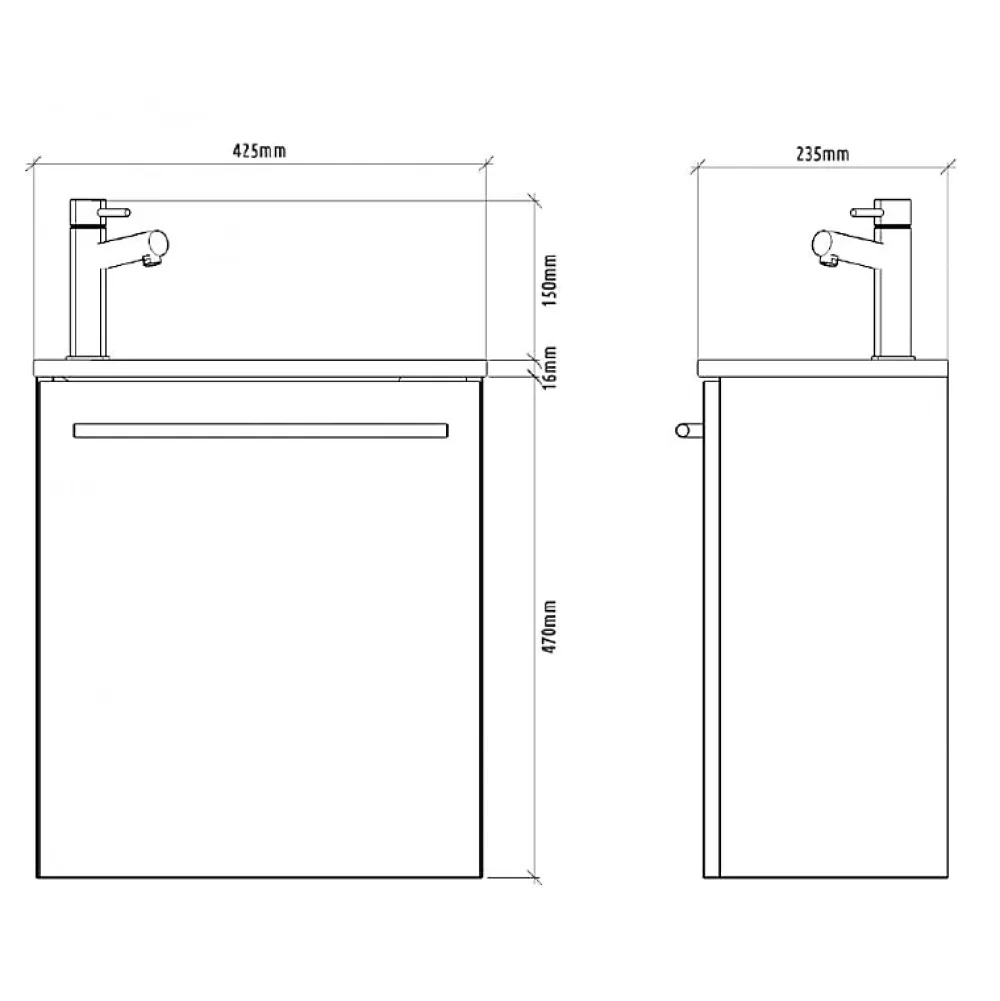 Lave-Mains|Planète Bain Meuble pour wc blanc avec lave mains design noir et mitigeur noir
