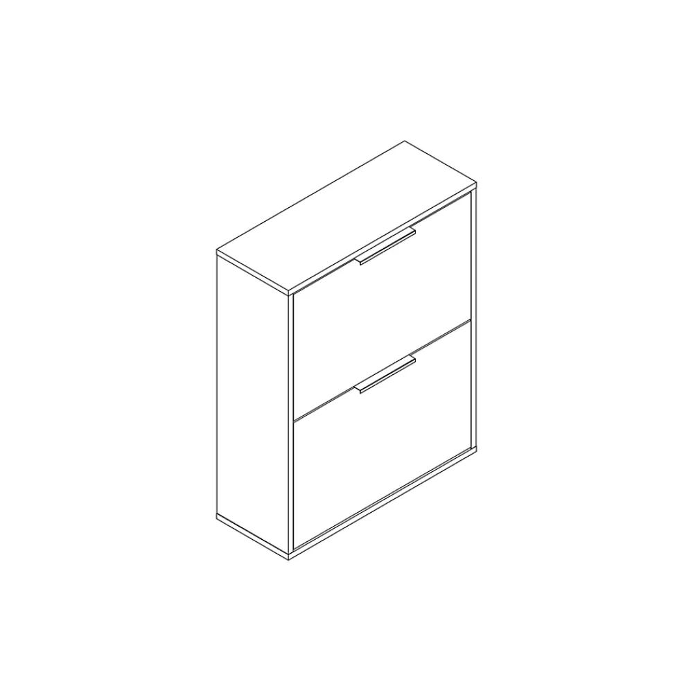 Rangement Buanderie|GoodHome Meuble rangement chaussures 2 niveaux blanc Pyrus l. 65 x H. 81 x P. 24,8 cm