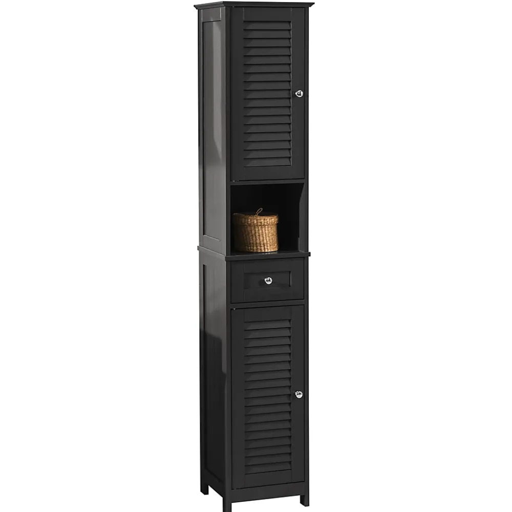 Sobuy Meuble Rangement Salle de Bain Armoire Haute Meuble Colonne, FRG236-DG,