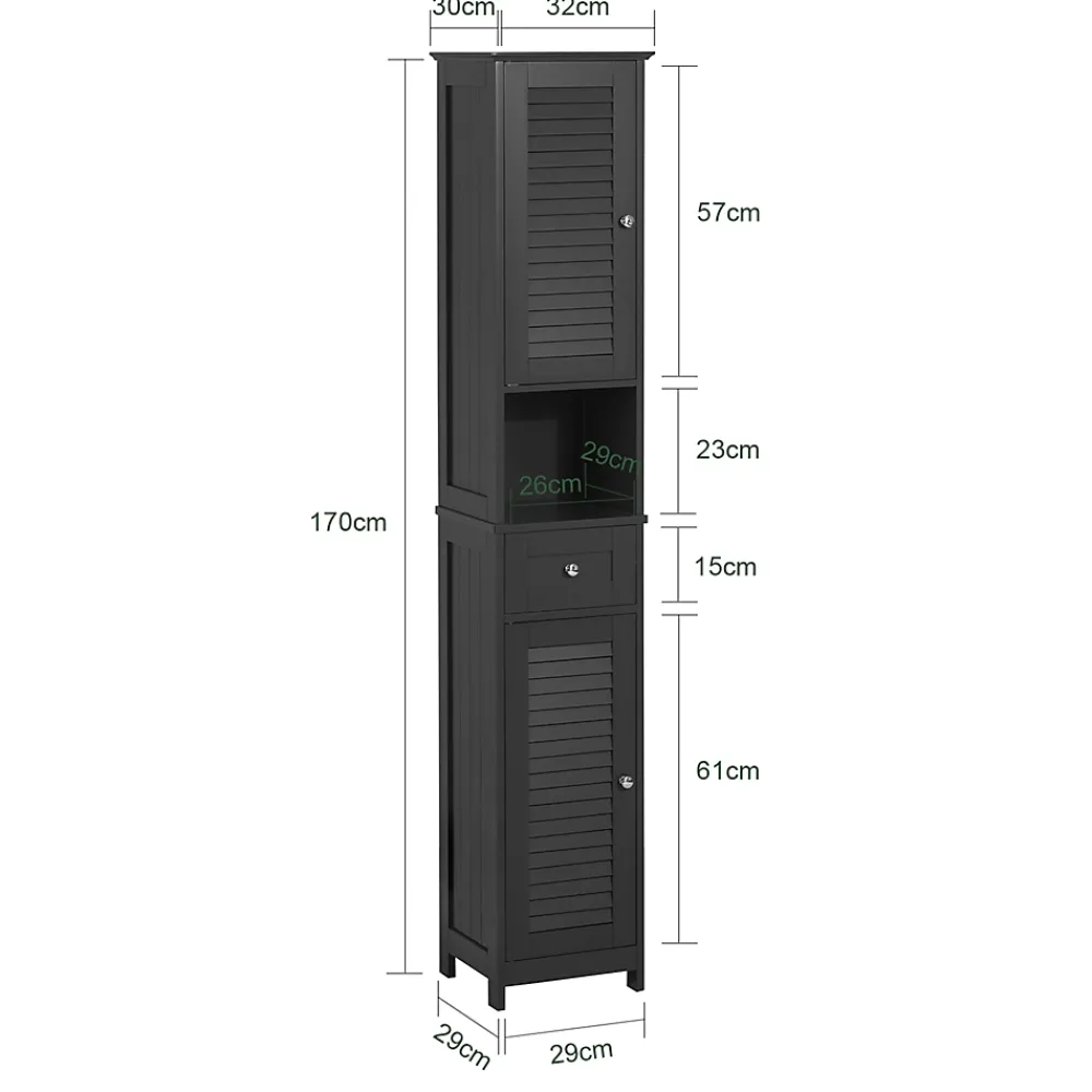 Sobuy Meuble Rangement Salle de Bain Armoire Haute Meuble Colonne, FRG236-DG,