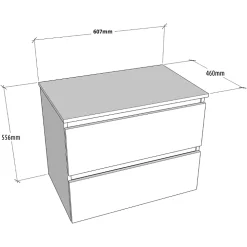 Meuble Vasque|Planète Bain Meuble salle de bain 60 cm pour vasque à poser - Vert mat - A suspendre - Karaib 2