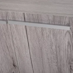 Homcom Meuble salle de bain - meuble sous-vasque - placard 2 portes avec étagère - dim. 60L x 30l x 70H cm - MDF imitation bois gris