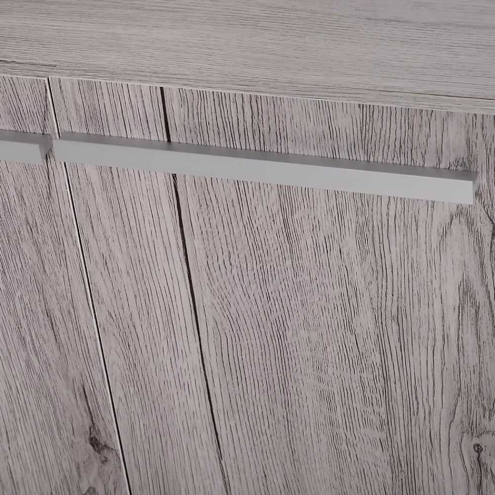 Homcom Meuble salle de bain - meuble sous-vasque - placard 2 portes avec étagère - dim. 60L x 30l x 70H cm - MDF imitation bois gris