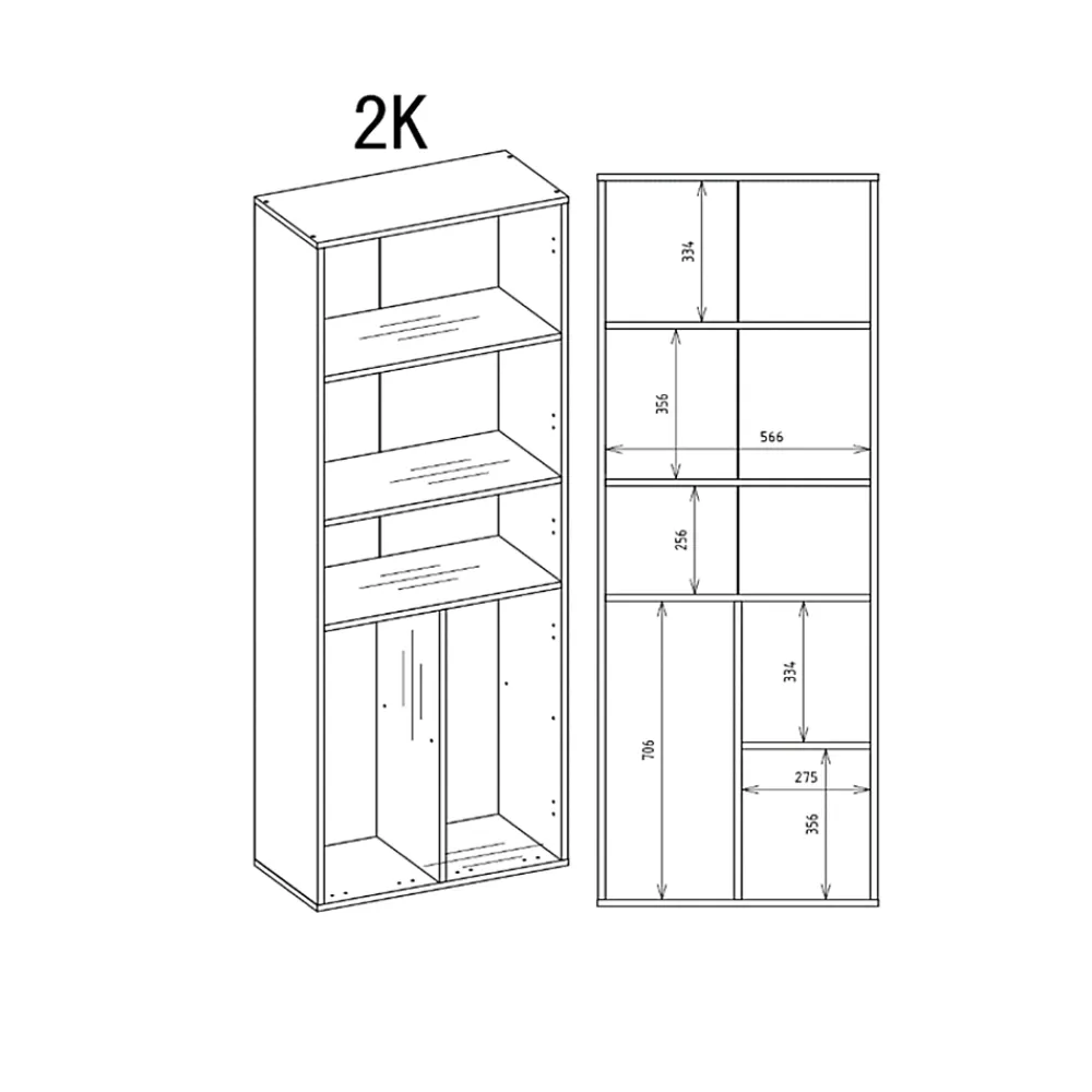 3xE Living Meuble salle de bain, 174 x 30 x 60 cm, antracite, chêne artisan
