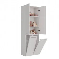3xE Living Meuble salle de bain, 174 x 30 x 60 cm, blanc mat