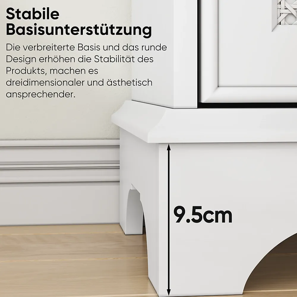 Armoire De Salle De Bains|ProximaX Meuble salle de bain blanc sur pied avec porte panier et étagère réglable, meuble indépendant pour salle de bain, salon ou cuisine