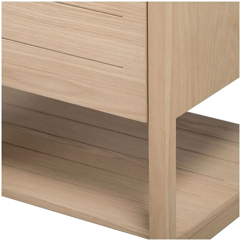 Mob-In Meuble salle de bain Chêne 70 cm ATOLL + Vasque carrée 36 cm