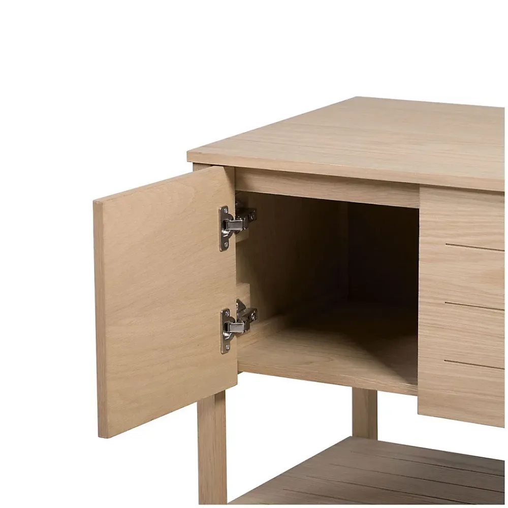 Mob-In Meuble salle de bain Chêne 70 cm ATOLL + Vasque carrée 36 cm