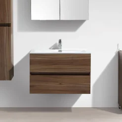 Meuble Vasque|Stano Meuble salle de bain design simple vasque SIENA largeur 80 cm noyer