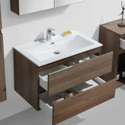 Meuble Vasque|Stano Meuble salle de bain design simple vasque SIENA largeur 80 cm noyer
