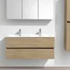 Meuble Vasque|Stano Meuble salle de bain design double vasque SIENA largeur 120 cm chêne clair texture