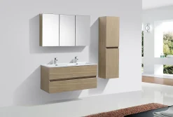 Meuble Vasque|Stano Meuble salle de bain design double vasque SIENA largeur 120 cm chêne clair texture
