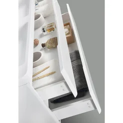 Stano Meuble salle de bain design double vasque PIACENZA largeur 120 cm blanc laque