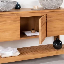 Meuble Sous-Vasque|Wanda Collection Meuble salle de bain en teck Megève 140 cm