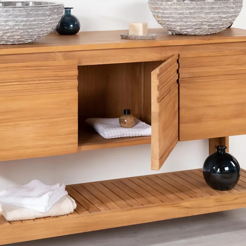 Meuble Sous-Vasque|Wanda Collection Meuble salle de bain en teck Megève 140 cm