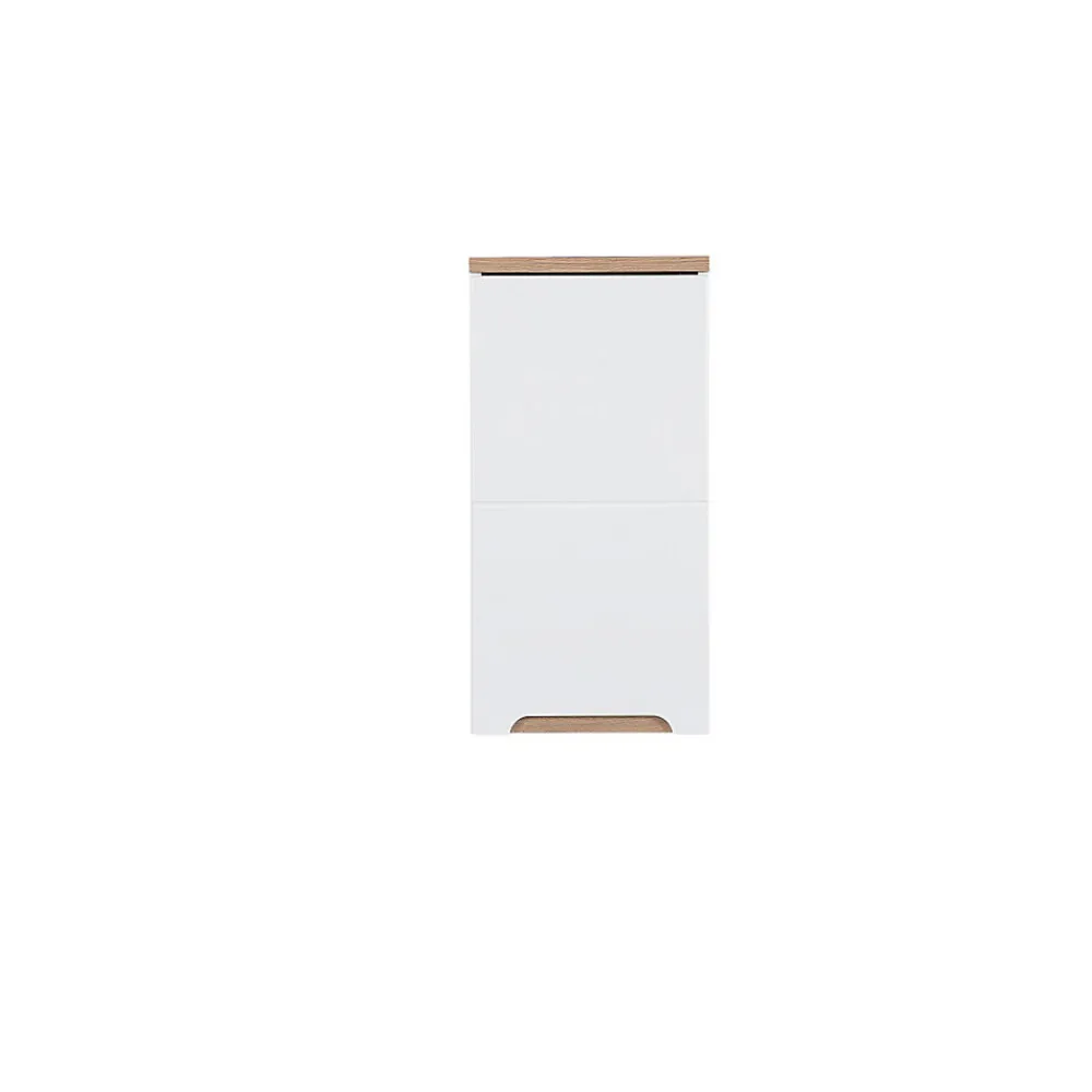 Armoire De Salle De Bains|Meublorama Meuble salle de bain ERMANO Chene clair et blanc brillant 35x70 cm 1 porte Meuble suspendu