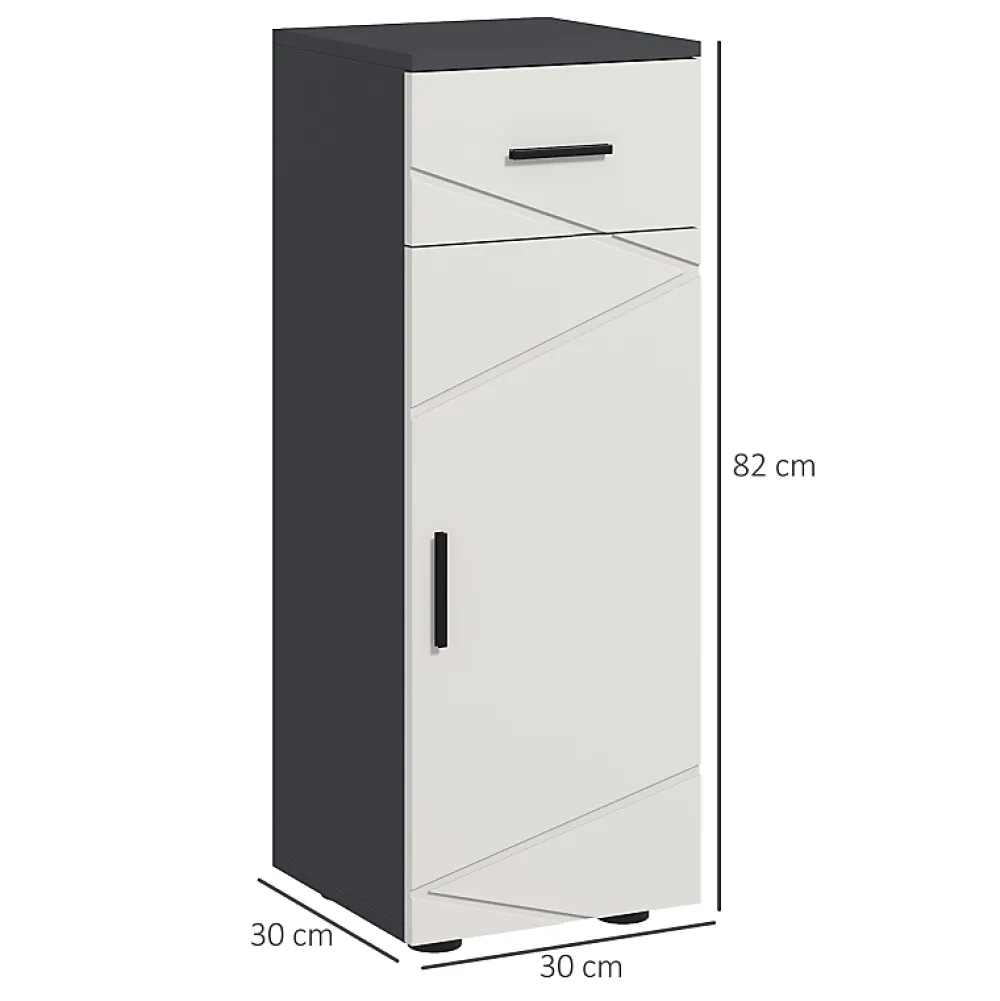 Meuble Wc|ProximaX Meuble salle de bain gris, armoire d'appoint avec tiroir et étagères réglables, meuble de rangement, idéal salle de bain ou salon