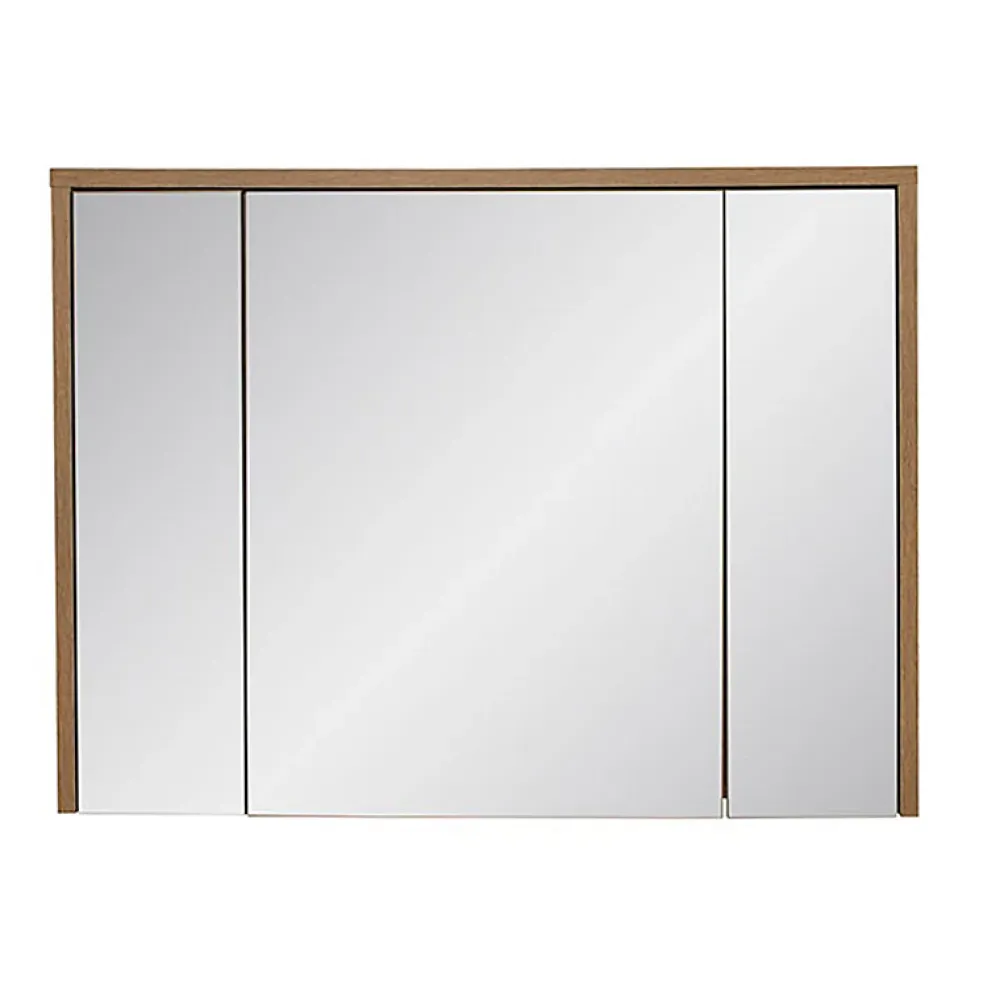 Stellameuble Meuble salle de bain miroir 100cm aspect béton foncé Hampton