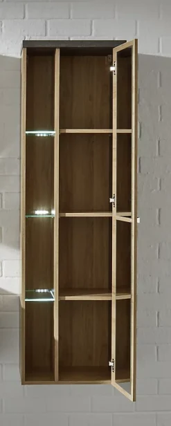 Chb Collection Meuble salle de bain mélaminé. Colonne 1 porte. L - H - P : 48 - 160 - 31 cm