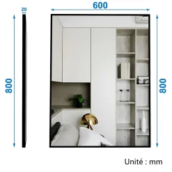 Ensemble Meuble De Salle De Bains|AICA Sanitaire Meuble salle de bain simple vasque 80cm meuble + miroir Blanc